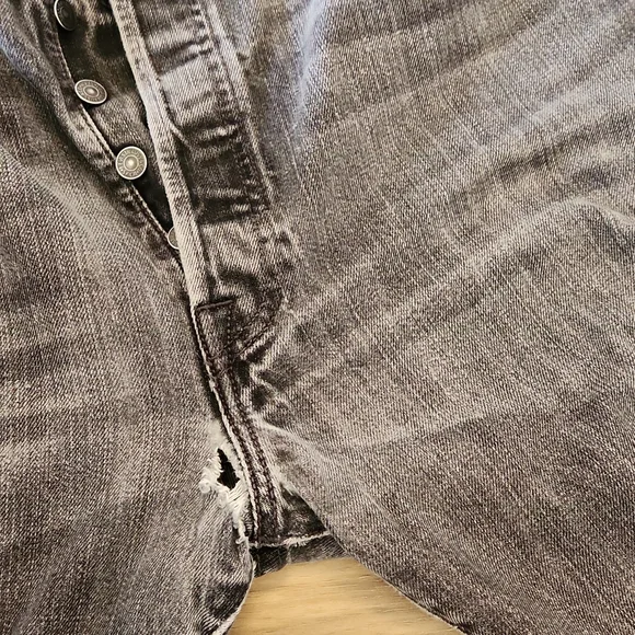Levi's 501 Button Fly Black Denim Jeans waist 38 length 32 - Picture 7 of 7